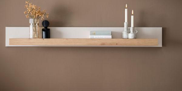 Wandboard Kiruma in Kaschmir und Artisan Eiche Wandregal 159 cm