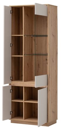 Wohnwand Kiruma in Kaschmir und Artisan Eiche Wohnkombination 4-teilig 342 cm, Soft-Close