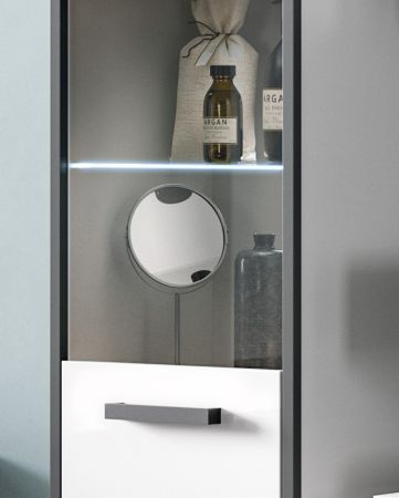 Badm�bel Set 4-teilig Telly in wei� Hochglanz und grau Badkombination 170 x 188 cm