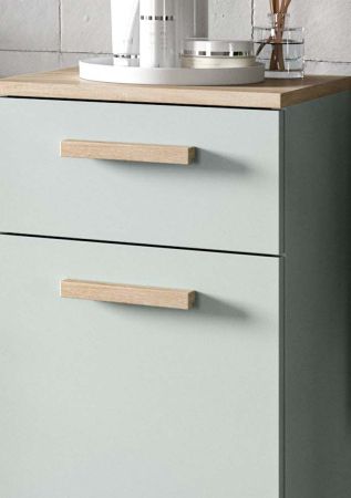 Badezimmer Kommode Luna in gr�n und Eiche Badkommode skandinavisch 34 x 87 cm