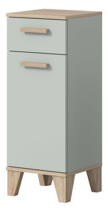 Badezimmer Kommode Luna in gr�n und Eiche Badkommode skandinavisch 34 x 87 cm