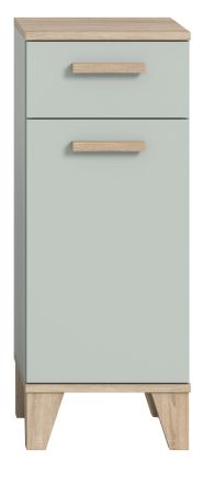 Badezimmer Kommode Luna in gr�n und Eiche Badkommode skandinavisch 34 x 87 cm