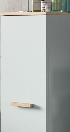 Badezimmer Midischrank Luna in gr�n und Eiche Bad Kommode skandinavisch 34 x 116 cm