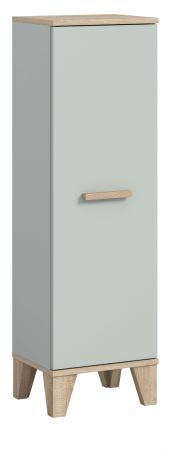 Badezimmer Midischrank Luna in gr�n und Eiche Bad Kommode skandinavisch 34 x 116 cm