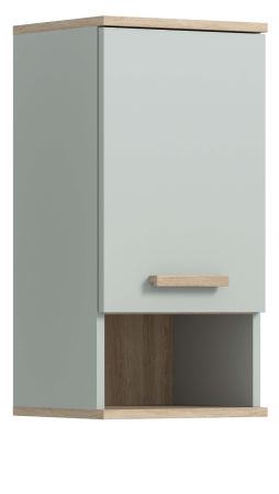 Badezimmer H�ngeschrank Luna in gr�n und Eiche Badschrank skandinavisch 34 x 68 cm