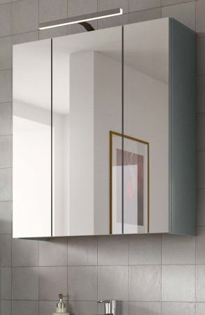 Badezimmer Spiegelschrank Luna in gr�n Badschrank skandinavisch 3-t�rig 60 x 68 cm