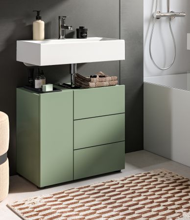 Waschbeckenunterschrank Larik in gr�n Badezimmer Unterschrank 60 x 56 cm