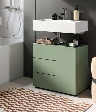 Waschbeckenunterschrank Larik in gr�n Badezimmer Unterschrank 60 x 56 cm