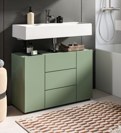 Waschbeckenunterschrank Larik in gr�n Badezimmer Unterschrank 82 x 56 cm