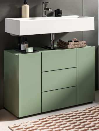 Waschbeckenunterschrank Larik in gr�n Badezimmer Unterschrank 82 x 56 cm
