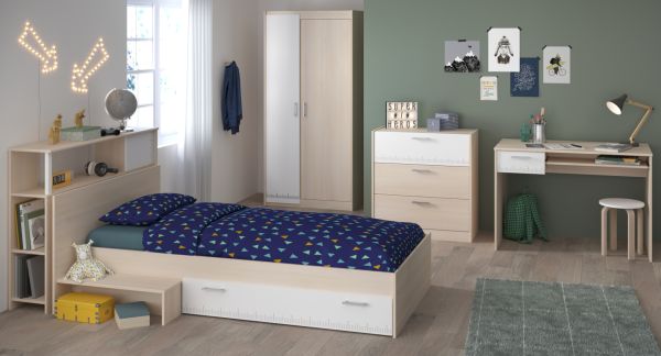 Parisot Kinder- und Jugendzimmer Set 5-teilig Charly8 in Akazie und wei�