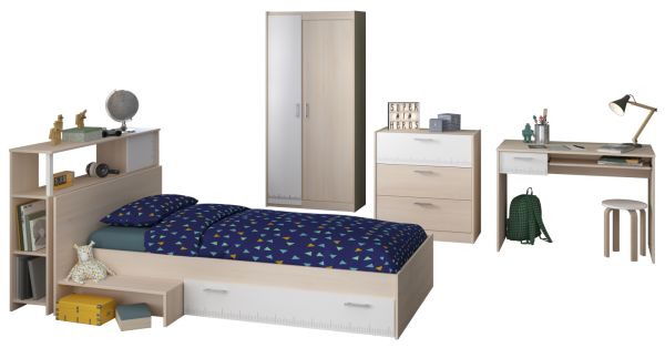 Parisot Kinder- und Jugendzimmer Set 5-teilig Charly8 in Akazie und wei�