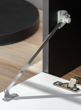 Wohnwand Lester in grau und Wotan Eiche Schrankwand 240 cm, Push-to-Open