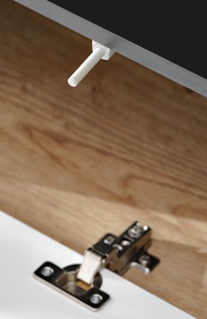 Wohnwand Lester in schwarz und Ribbeck Eiche Schrankwand 240 cm, Push-to-Open