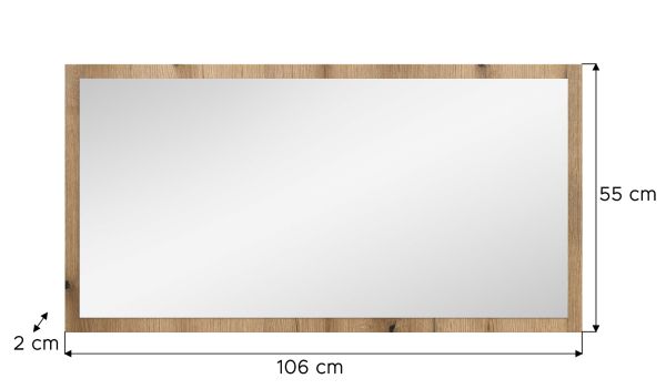 Garderobenspiegel Loreno in Evoke Eiche Wandspiegel 106 x 55 cm