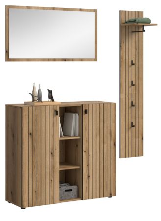 Garderobe Set 3-teilig Loreno in Evoke Eiche 152 x 192 cm