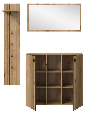 Garderobe Set 3-teilig Loreno in Evoke Eiche 152 x 192 cm