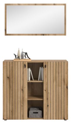 Garderobe Set 2-teilig Loreno in Evoke Eiche 106 x 192 cm