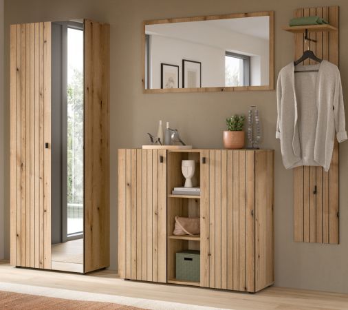 Garderobe Set 4-teilig Loreno in Evoke Eiche 237 x 192 cm