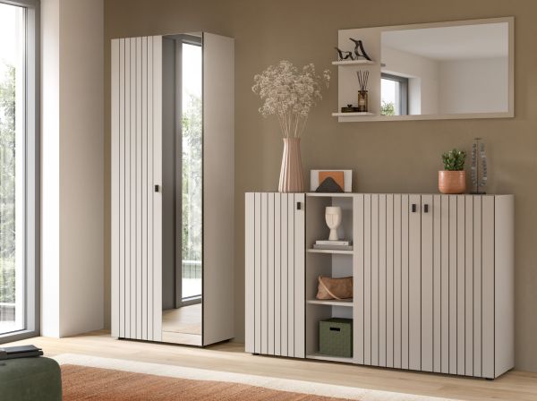 Garderobenschrank Loreno in Kaschmir Schuhschrank 70 x 192 cm, variable Inneneinteilung