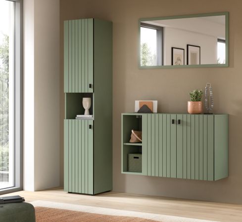 Garderobenspiegel Loreno in gr�n Wandspiegel 106 x 55 cm