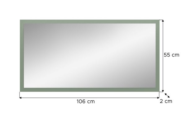 Garderobenspiegel Loreno in gr�n Wandspiegel 106 x 55 cm