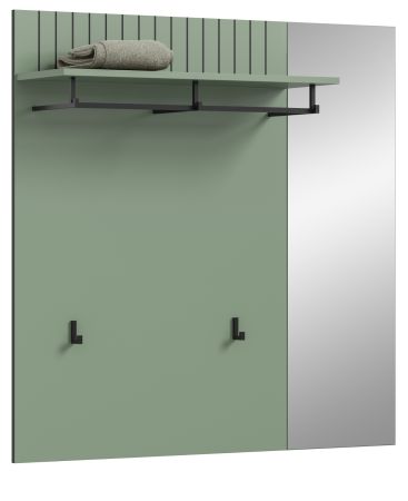 Garderobenpaneel Loreno in gr�n Wandgarderobe mit Spiegel 106 x 106 cm
