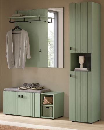 Garderobe Sitzbank Loreno in gr�n Garderobenbank 106 cm