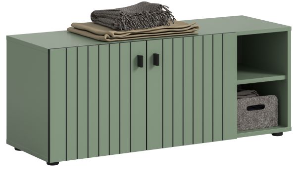 Garderobe Sitzbank Loreno in gr�n Garderobenbank 106 cm