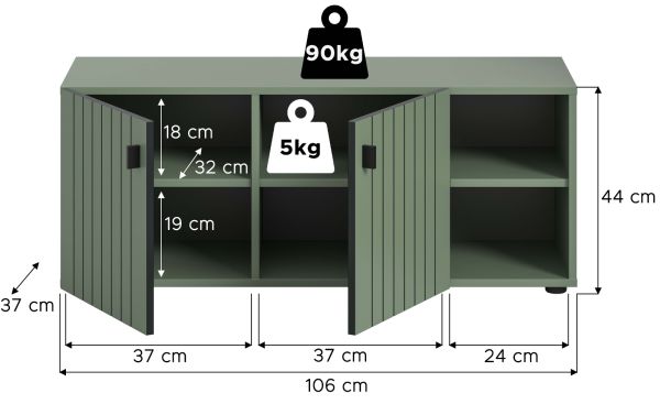 Garderobe Sitzbank Loreno in gr�n Garderobenbank 106 cm