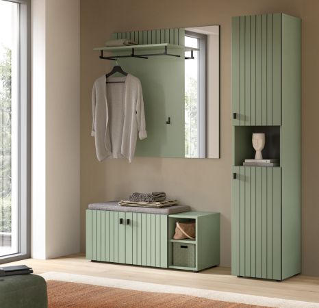 Garderobe Set 3-teilig Loreno in gr�n 161 x 192 cm