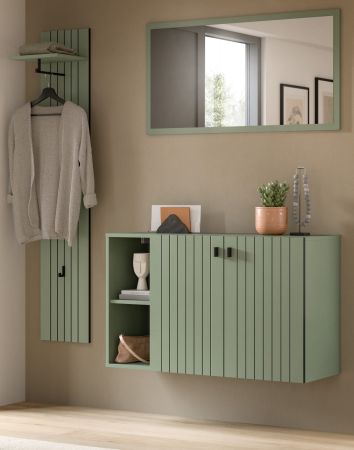 Garderobe Set 3-teilig Loreno in gr�n 152 x 192 cm