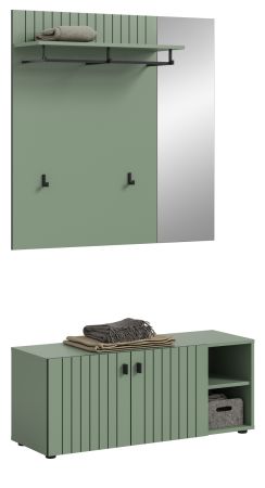 Garderobe Set 2-teilig Loreno in gr�n 106 x 192 cm