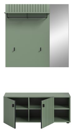 Garderobe Set 2-teilig Loreno in gr�n 106 x 192 cm