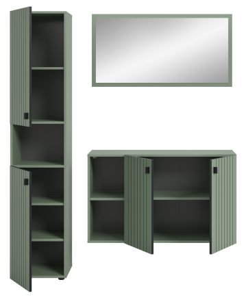 Garderobe Set 3-teilig Loreno in gr�n 161 x 192 cm