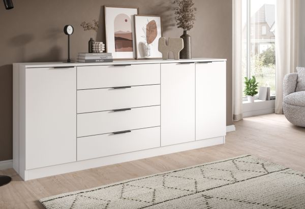 Sideboard Swan in wei� Kommode 185 x 80 cm