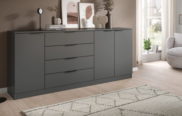 Sideboard Swan in grau Kommode 185 x 80 cm