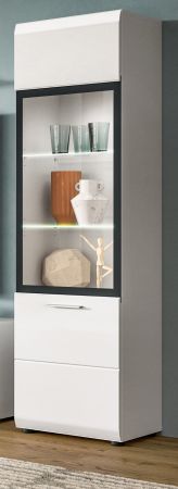 Vitrine Cover in wei� Hochglanz Vitrinenschrank 45 x 160 cm