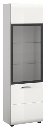 Vitrine Cover in wei� Hochglanz Vitrinenschrank 45 x 160 cm