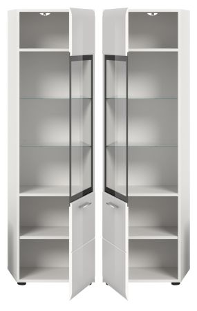 Vitrine Cover in wei� Hochglanz Vitrinenschrank 45 x 160 cm