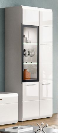 Vitrine Cover in wei� Hochglanz Vitrinenschrank 60 x 160 cm