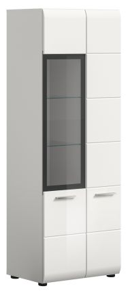 Vitrine Cover in wei� Hochglanz Vitrinenschrank 60 x 160 cm