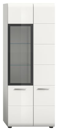 Vitrine Cover in wei� Hochglanz Vitrinenschrank 60 x 160 cm