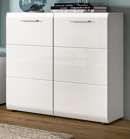 Kommode Cover in wei� Hochglanz Sideboard 80 x 81 cm
