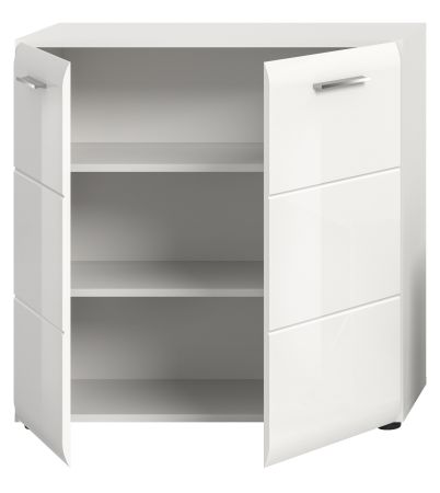 Kommode Cover in wei� Hochglanz Sideboard 80 x 81 cm