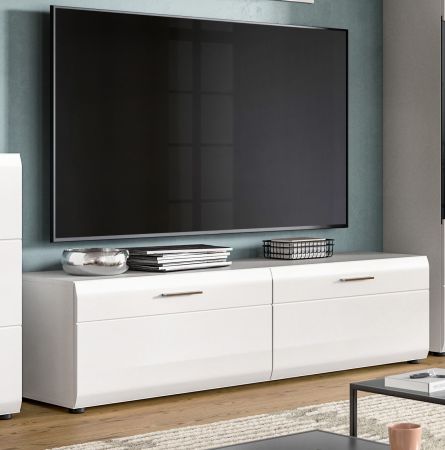 TV-Lowboard Cover in wei� Hochglanz TV Unterteil 160 x 41 cm