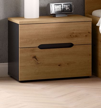 Nachttisch Set Cooper in Artisan Eiche und grau 2 x Nachtkommode