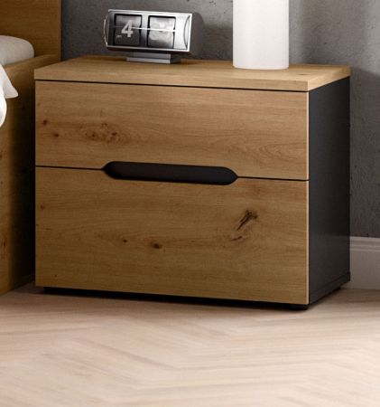 Schlafzimmer Set 4-teilig Cooper in Artisan Eiche und grau mit Kleiderschrank, Bett und 2x Nachttisch, Soft-Close