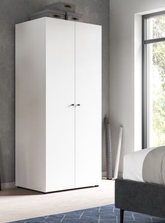 Kleiderschrank Carter in wei� Dreht�renschrank 2-t�rig 80 x 176 cm