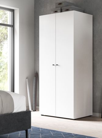 Kleiderschrank Carter in wei� Dreht�renschrank 2-t�rig 80 x 176 cm